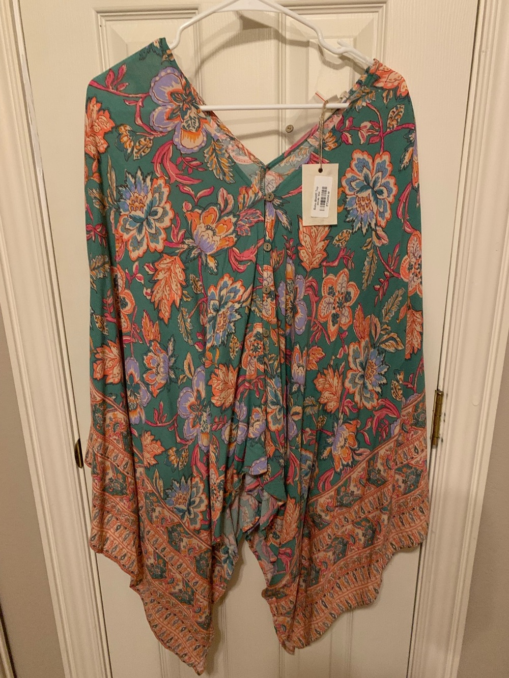 Easel Boho Bloom Rayon Top Oversized Medium
